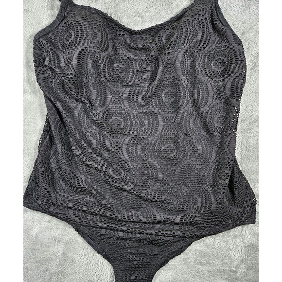 Catalina Womens Black One Piece Swimsuit with Adjustable Straps Sz M 8-10 - Picture 2 of 7